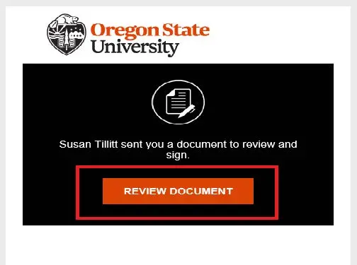 DocuSign email with Review Document button.